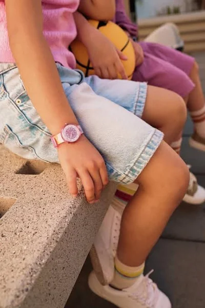 Flik Flak Kinderuhr in Rosa mit Blumen - PASTEL PARADISE
