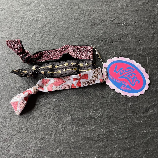 Wowzers Hair Ties Set von 3 Armbänder / Haargummis - Love & Rock N Roll