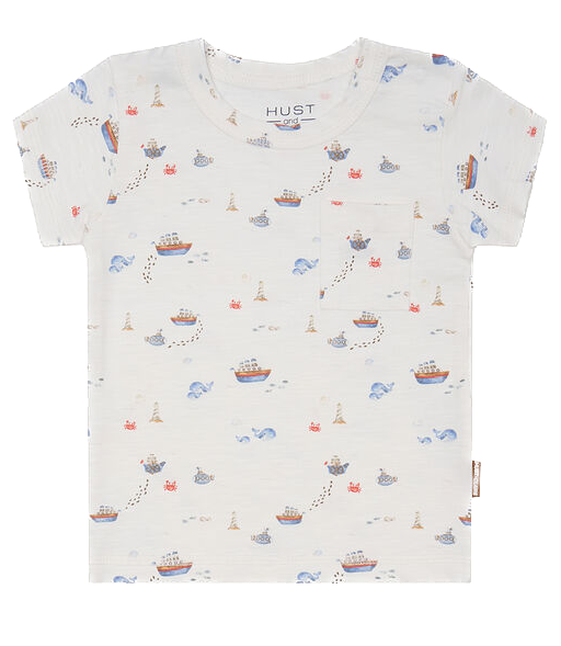 Hust & Claire August Kurzarm T-Shirt in Cream mit Schiffe Wale und U-Boote - SALE