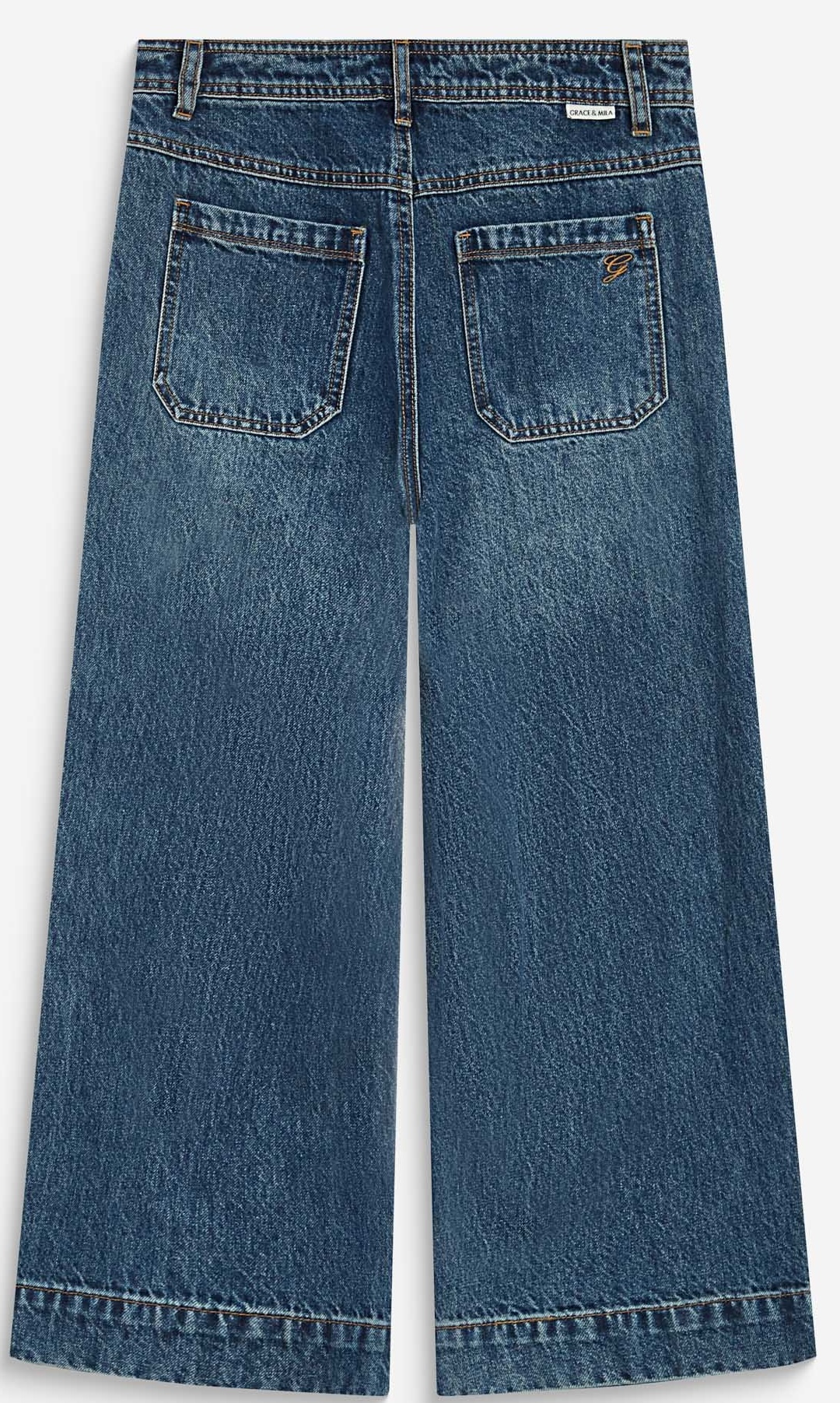 Grace & Mila Damen Jeans Johan - High-Waist cropped Jeans in Vintageblau