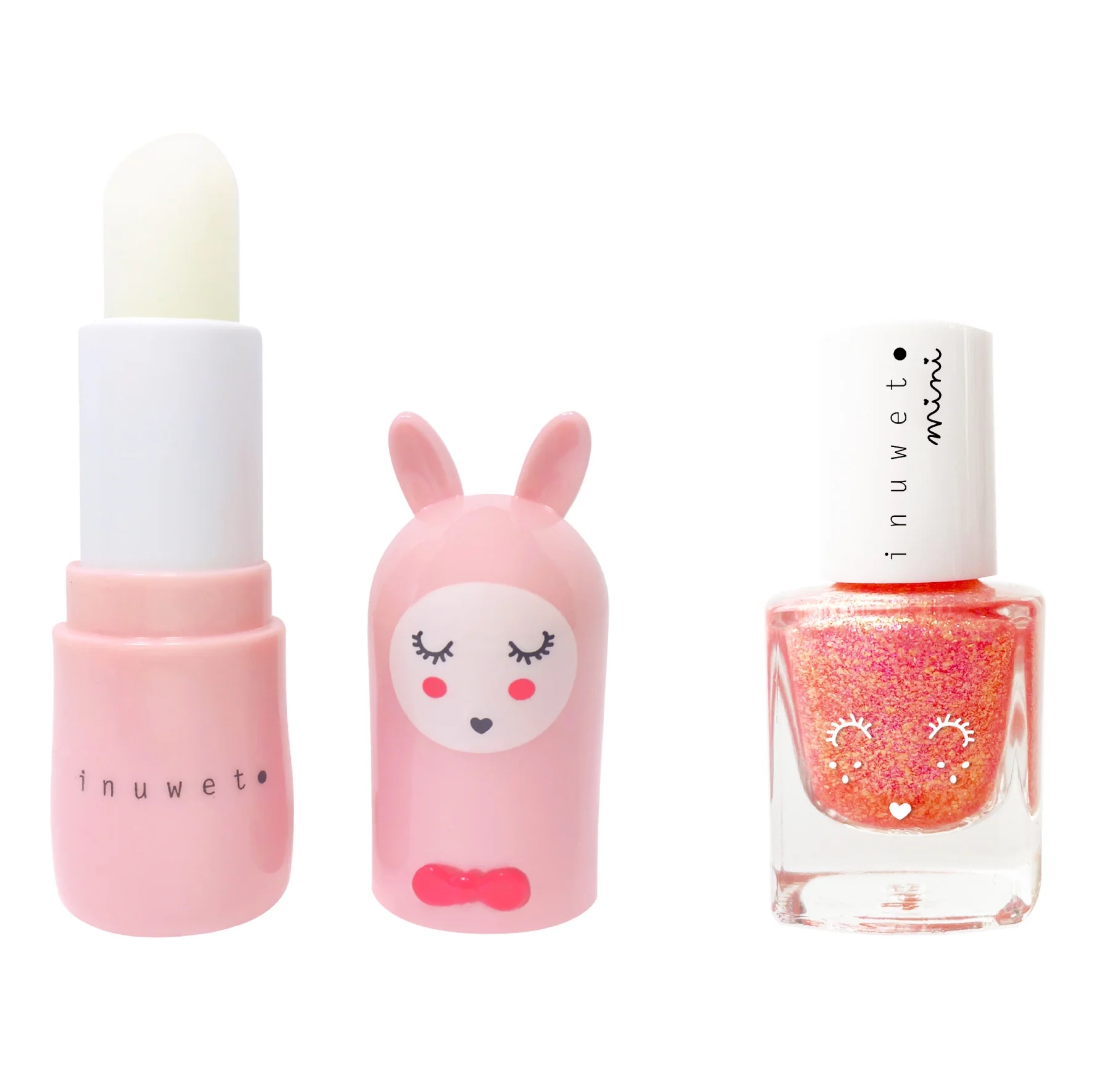 Inuwet Duo Geschenk Set - Lipbalm & Nagellack - Hellrosa Erdbeere