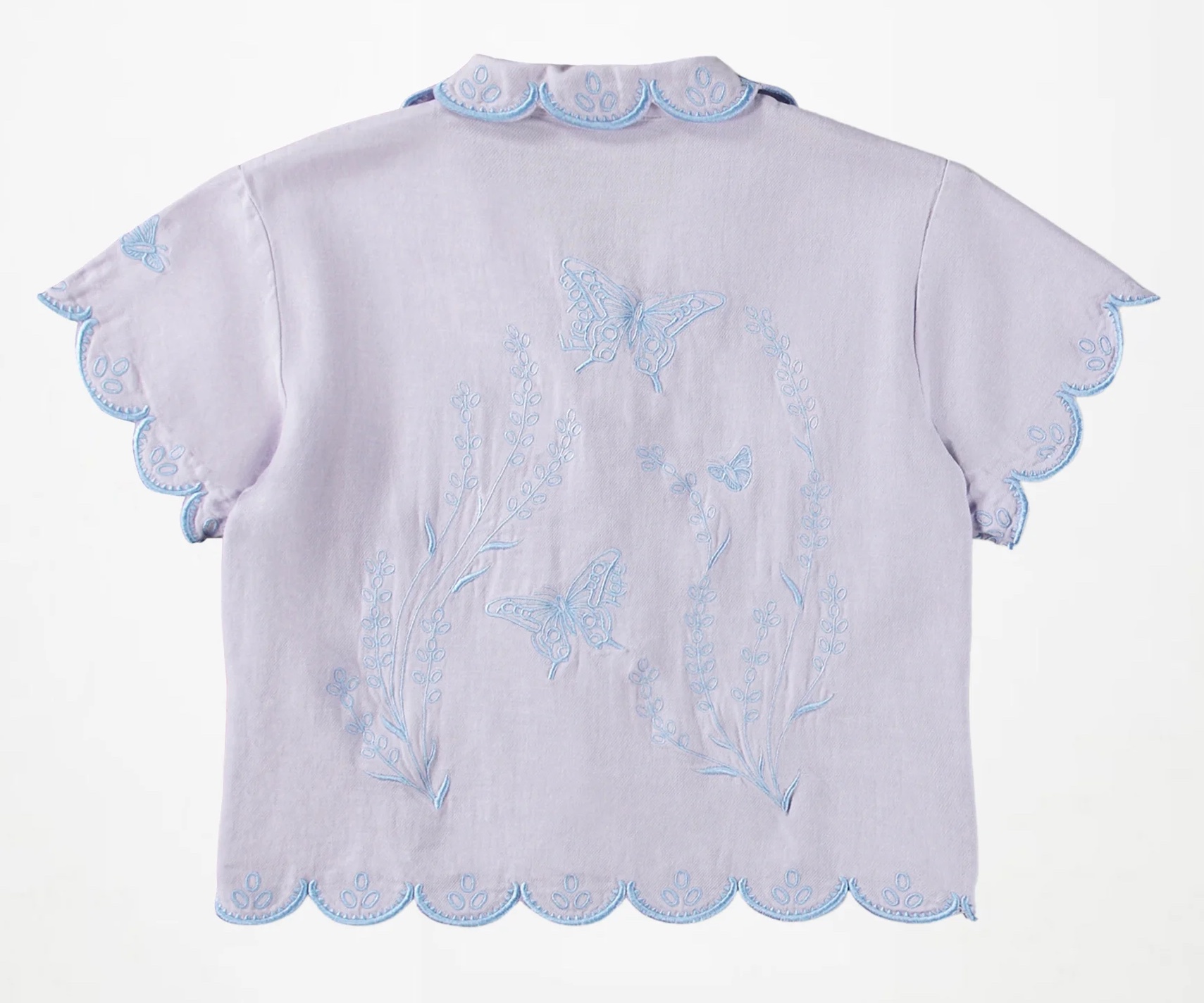 Molo Rosalle Bluse in Pastel Lilac - Flieder mit Blau Stickerei Molo Rosalle Bluse in Pastel Lilac - Flieder mit Blau Stickerei