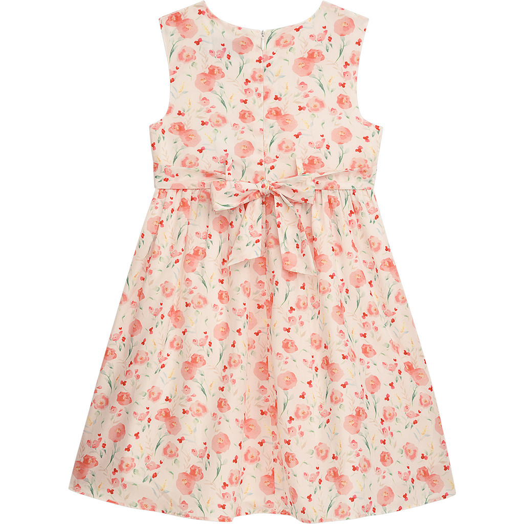 Danamade DCELIA Festliches Kleid mit Blumen Allover in Peach Pfirsisch