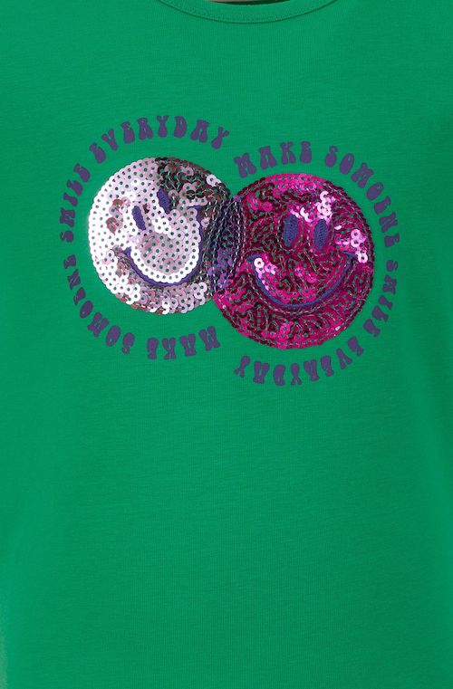 Someone T-Shirt Coeur in Grün mit Smily