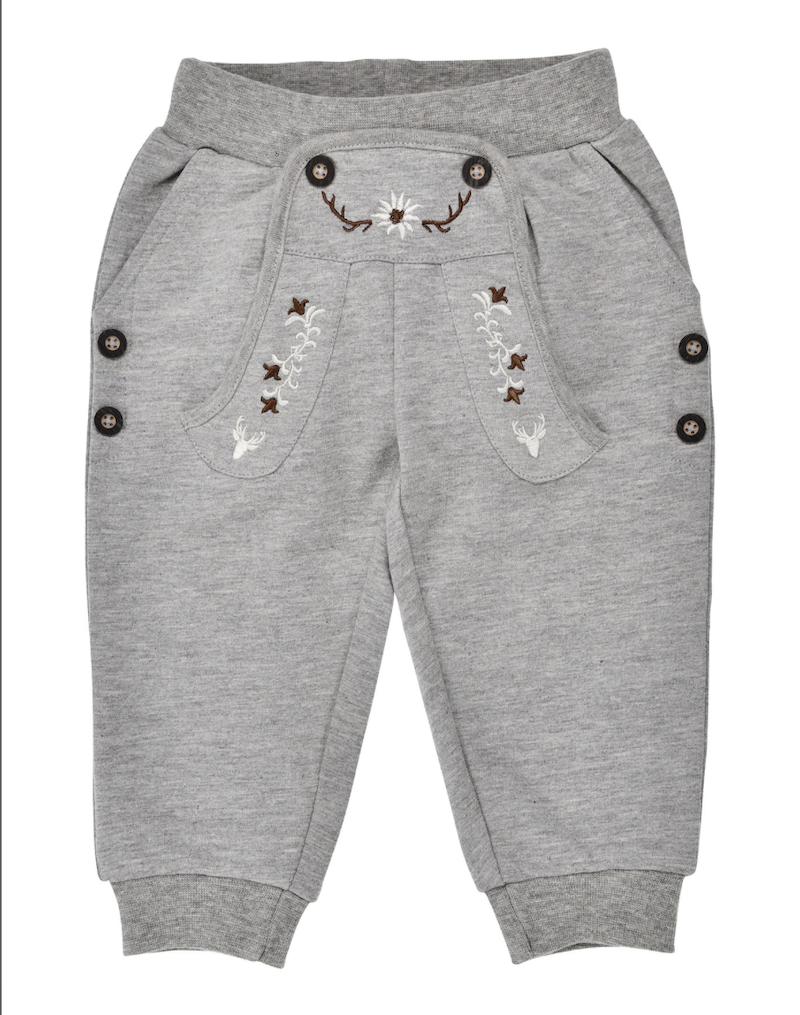 Bondi Trachten Sweathose in Grau in Lederhosen Look mit Stickerei Bondi Trachten Sweathose in Grau in Lederhosen Look mit Stickerei