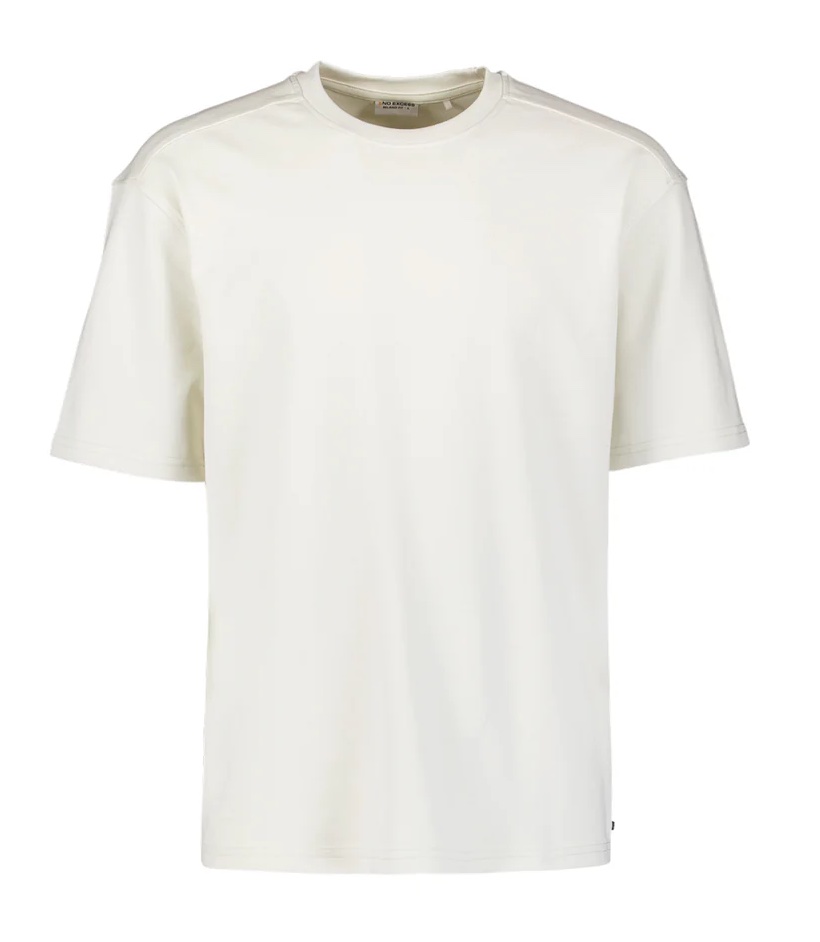 NO EXCESS Interlock-T-Shirt mit Rundhalsausschnitt in Kit Creme NO EXCESS Interlock-T-Shirt mit Rundhalsausschnitt in Kit Creme