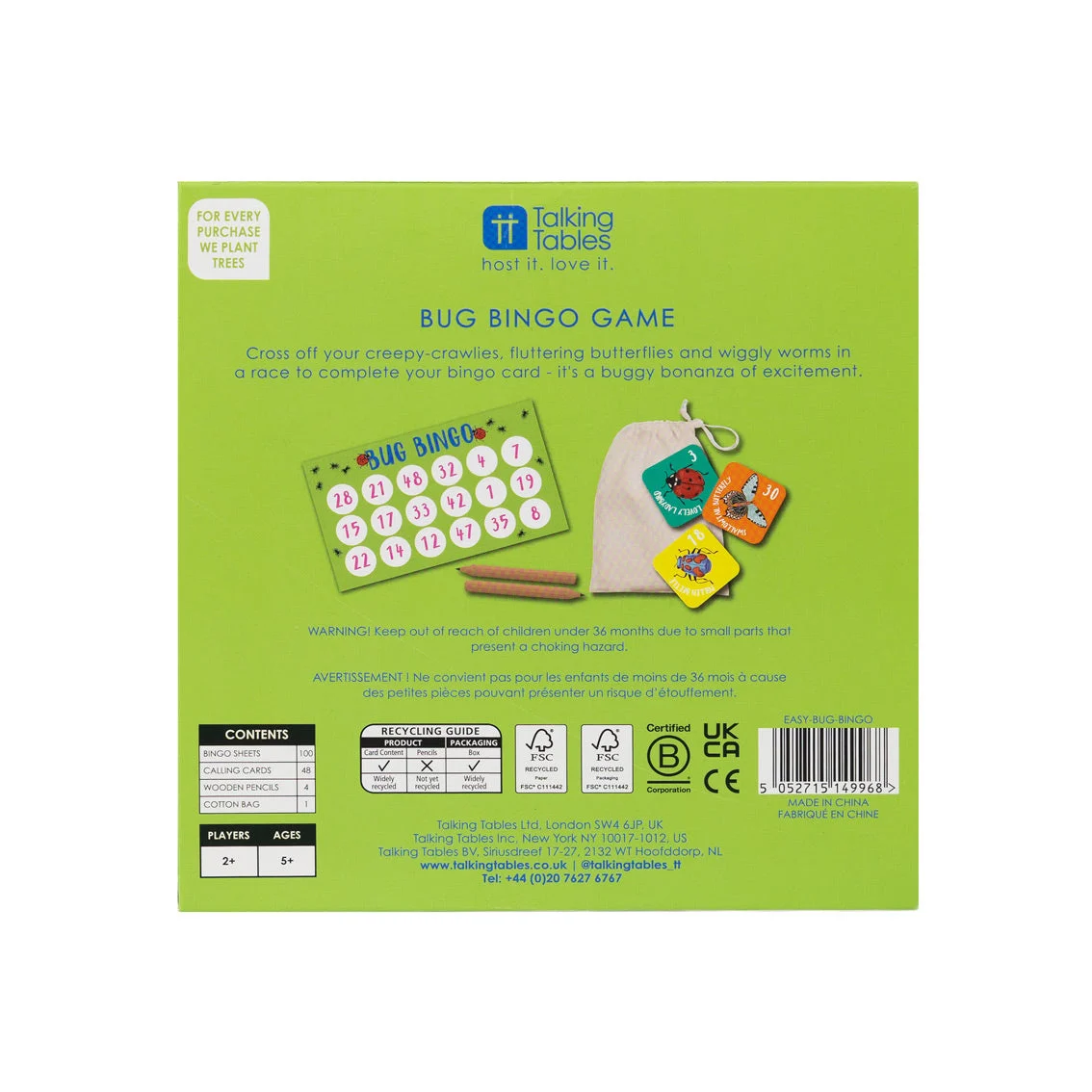 Talking Tables Bingo-Spiel Bug - Insekten Bingo Talking Tables Bingo-Spiel Bug - Insekten Bingo