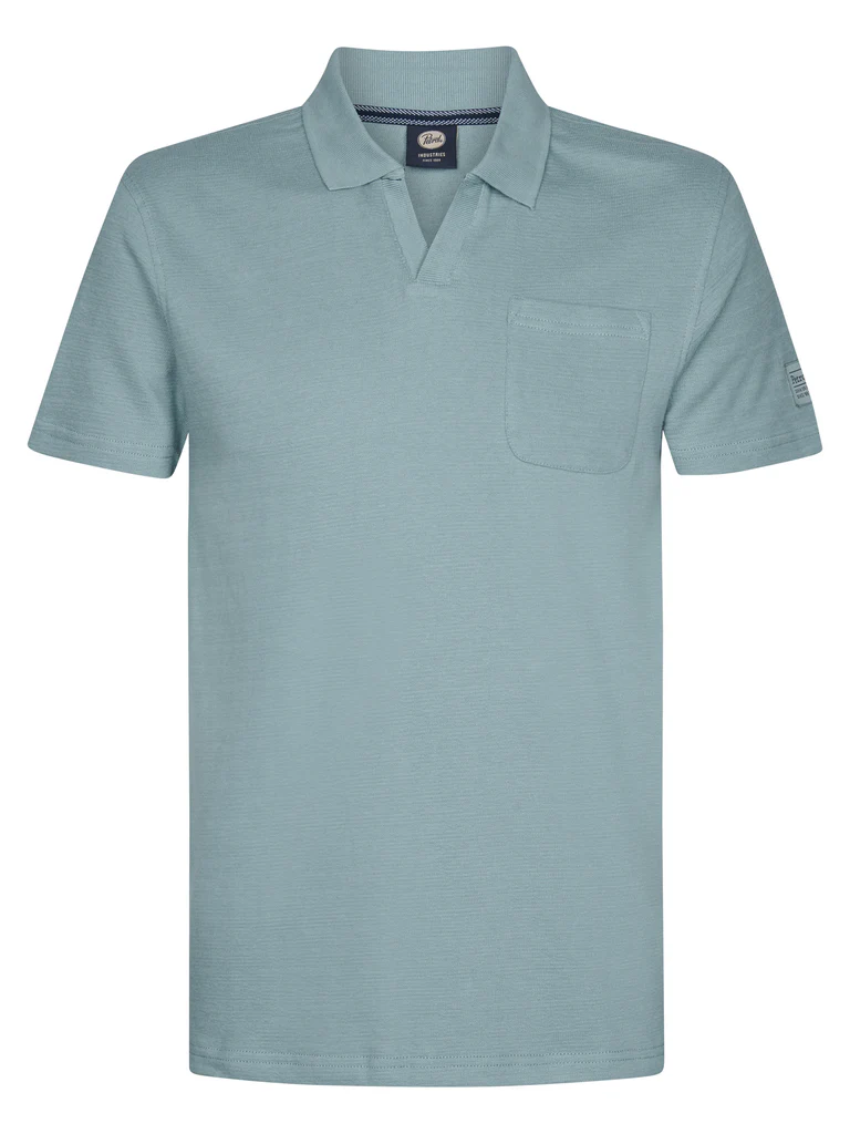 Petrol Industries Herren Towelling Polo in Driftwood Blau Petrol Industries Herren Towelling Polo in Driftwood Blau
