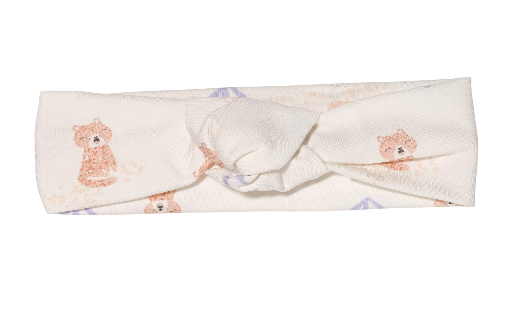 Maximo Baby Jersey Stirnband in Creme mit Süßen Leoparden