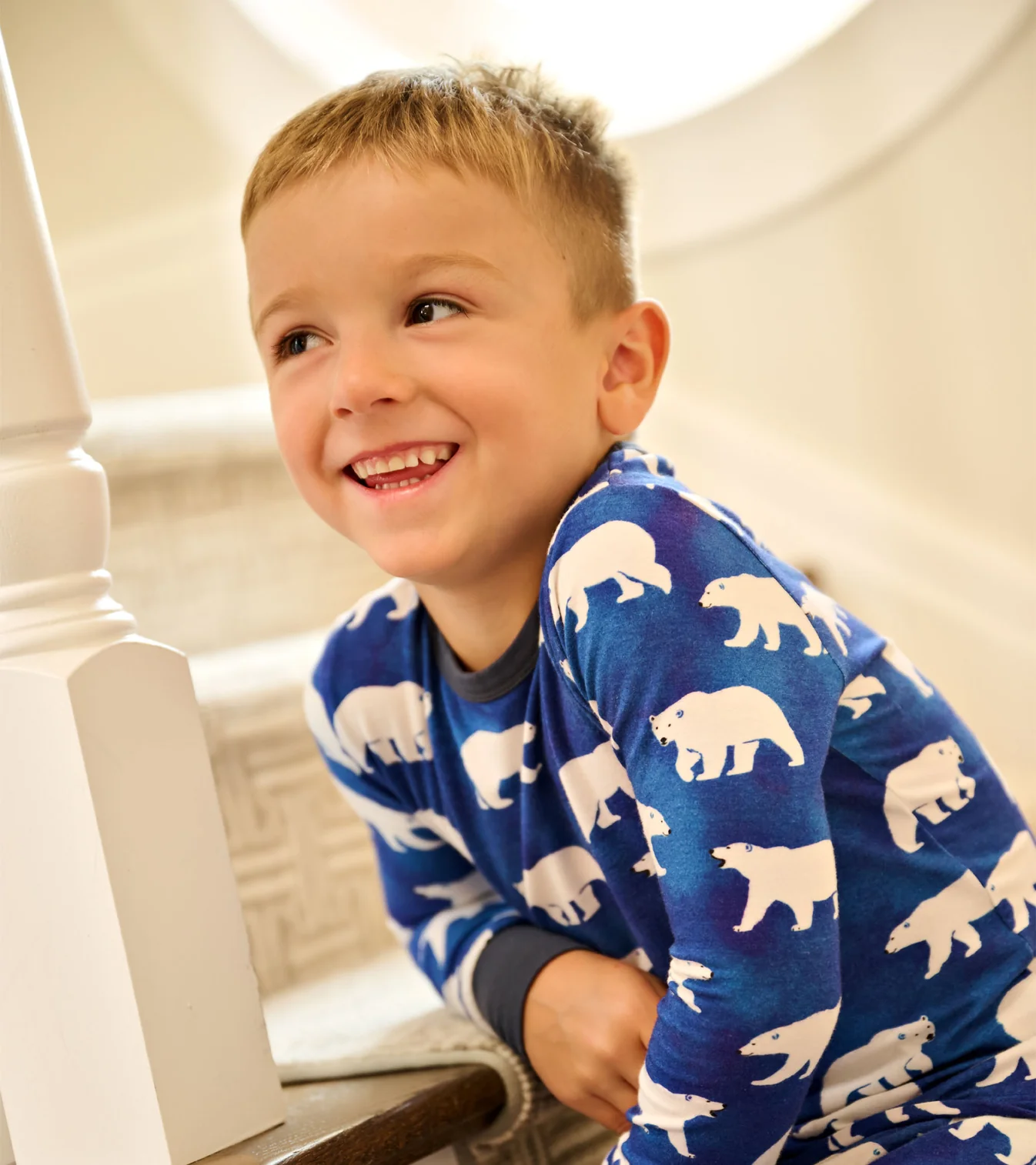 Hatley Langarm Pyjama Bambus in Blau Eisbären Allover Hatley Langarm Pyjama Bambus in Blau Eisbären Allover