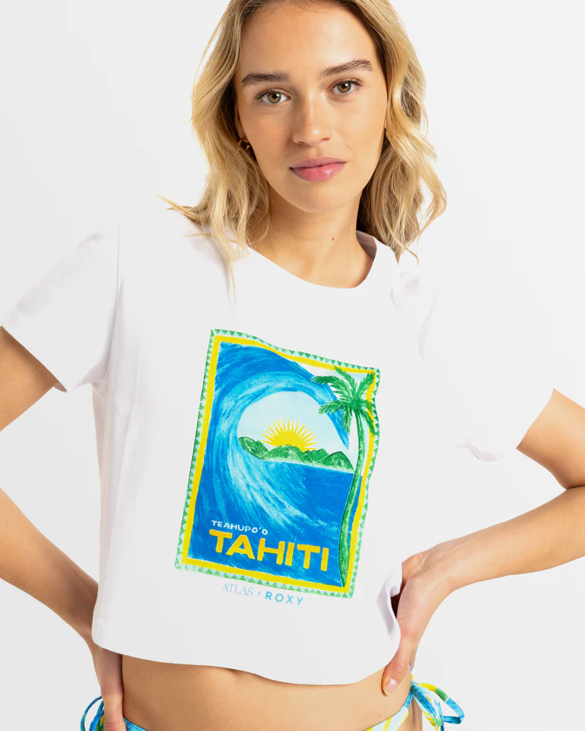 Roxy Atlas Ocean Regular Crop T-Shirt - Tahiti - SALE