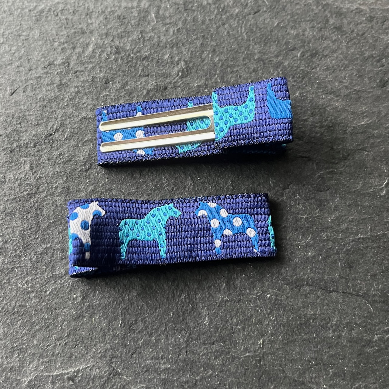 Wowzers Designer Clips - Pferde Blau - 1 Paar