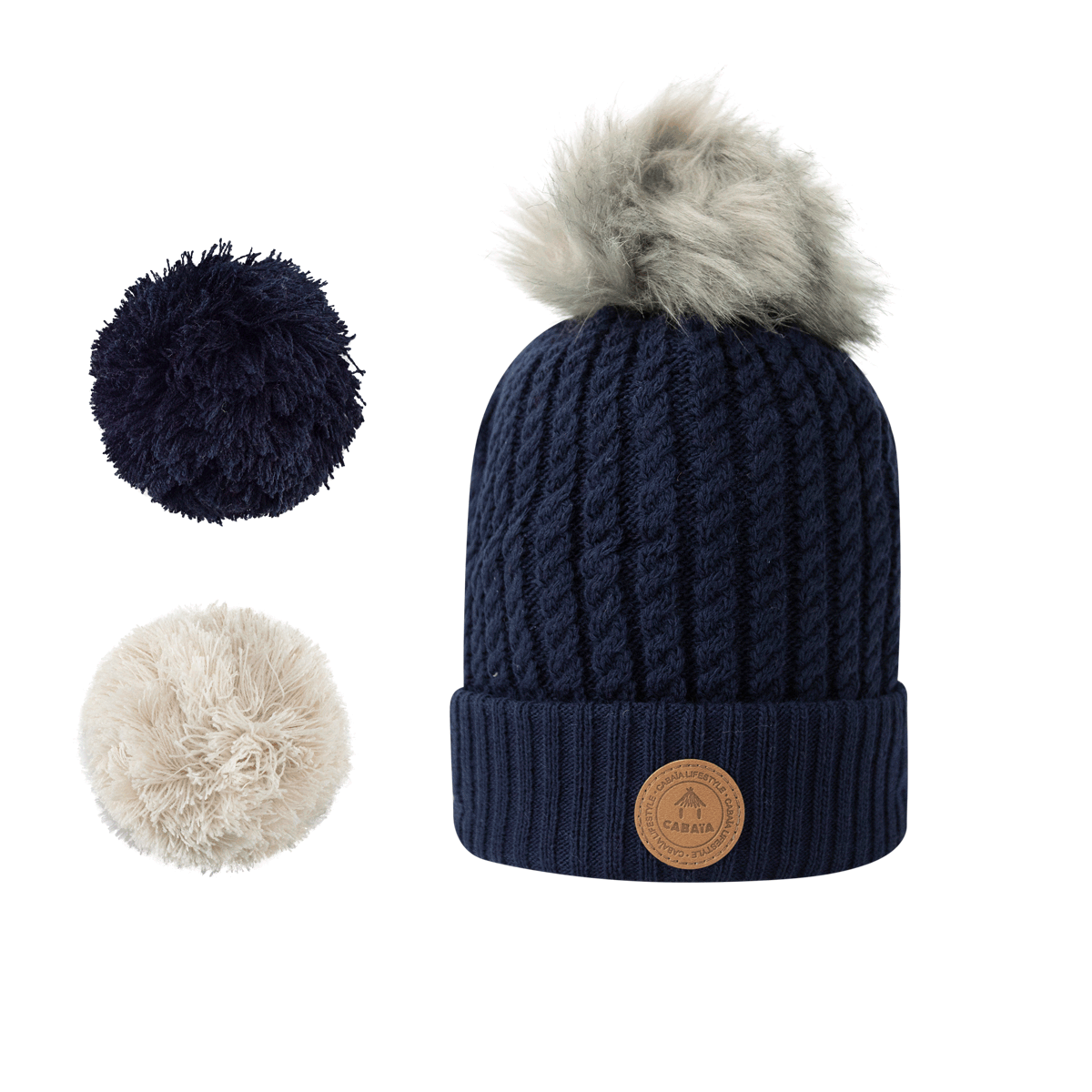 Cabaia Mütze ROYAL MOJITO in Navy mit 3 Bommel