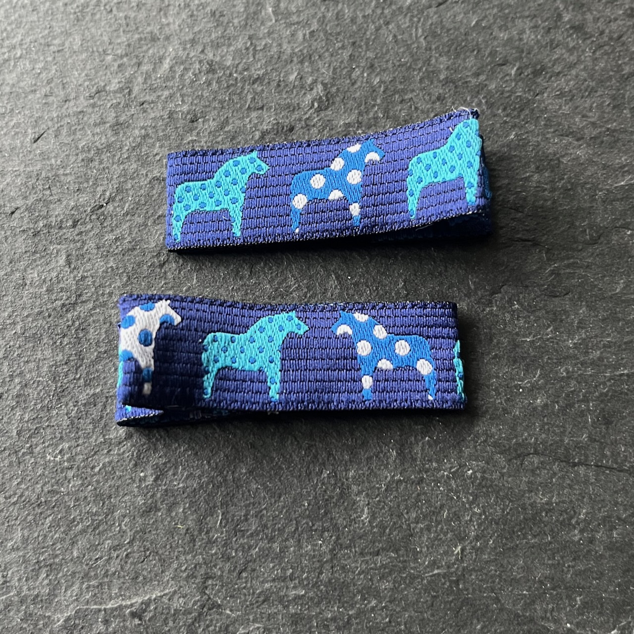 Wowzers Designer Clips - Pferde Blau - 1 Paar