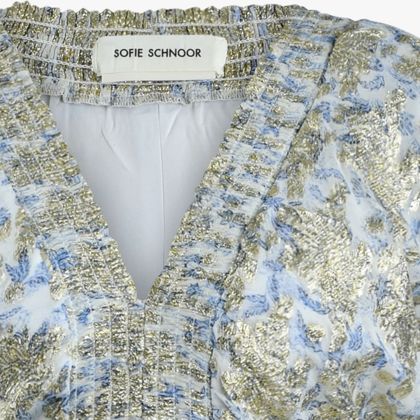 Sofie Schnoor Kleid mit Glitzer Gold & Enzian Blau