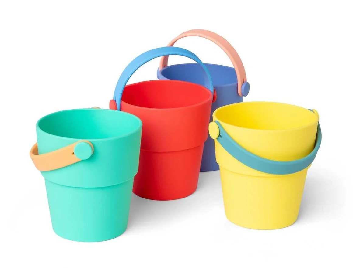 CoolKidz Little L Toys Stappelbare Silikon Badeeimer Bunt CoolKidz Little L Toys Stappelbare Silikon Badeeimer Bunt