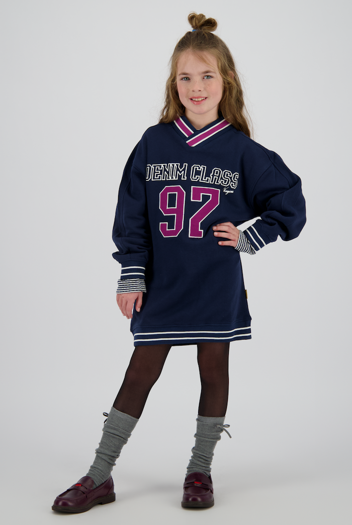 Vingino Pradine College Sweatkleid in Navy Blau & Maroon Rot