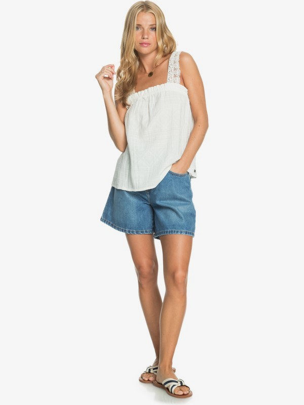 Roxy Riemchen-Top in Weiß - The Love Party - SALE