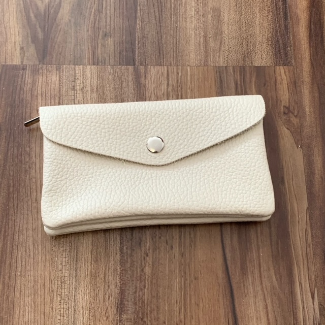 BFF Soft Leder Geldbeutel in Creme Weiß - Large