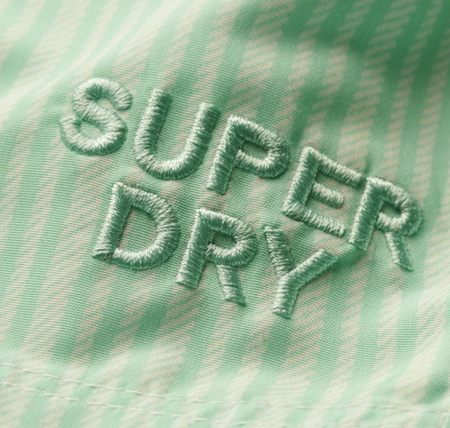 Superdry Badehose gestreift Mint/Weiß Superdry Badehose gestreift Mint/Weiß