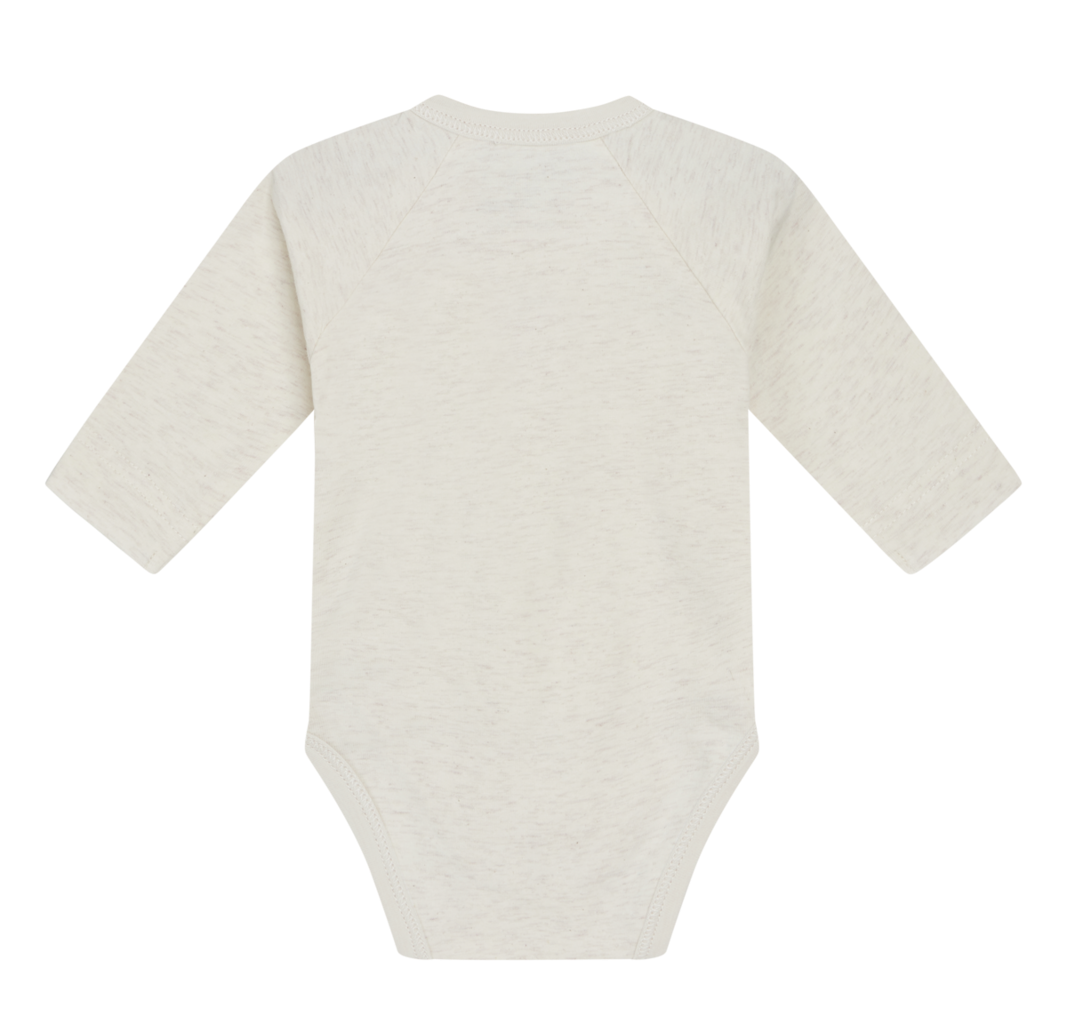 Hust & Claire Langarm Wickelbody in Creme mit Blau - Babywäsche Hust & Claire Langarm Wickelbody in Creme mit Blau - Babywäsche