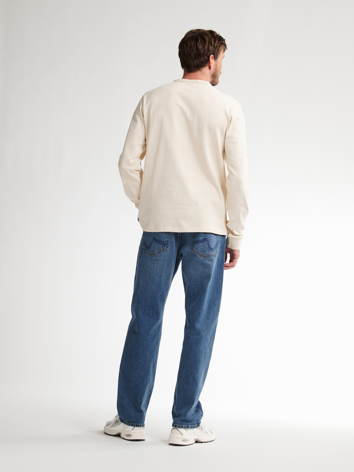 Petrol Industries Herren Langarm Shirt in Creme mit Logo Petrol Industries Herren Langarm Shirt in Creme mit Logo