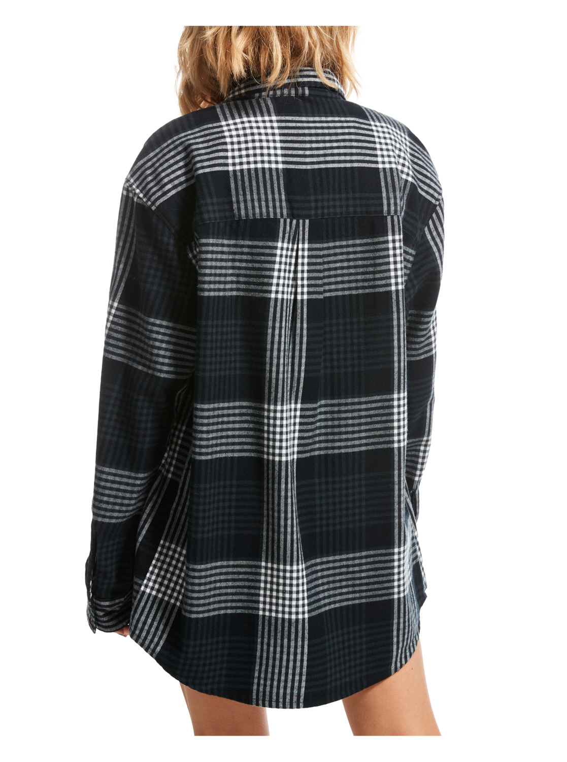 Roxy Let It Go Flannel - Langärmliges Karo Hemd für Frauen- Schwarz