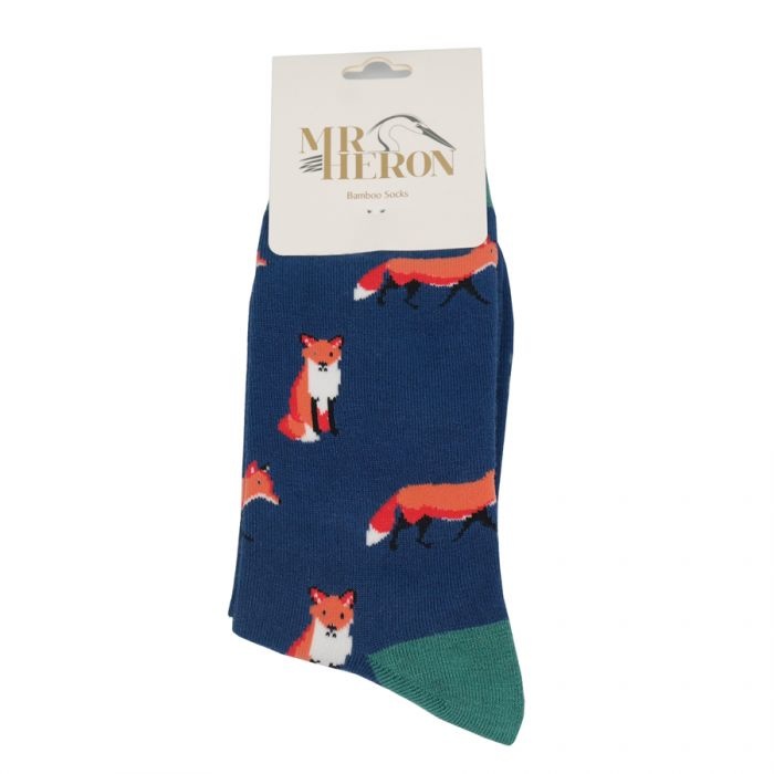 Mr Heron Bambus Socken - Navy Foxes - Fuchs Marineblau