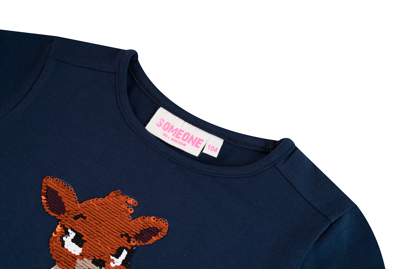 Someone MAGALI Langarm Shirt in Navy - Wende Pailletten Bambi