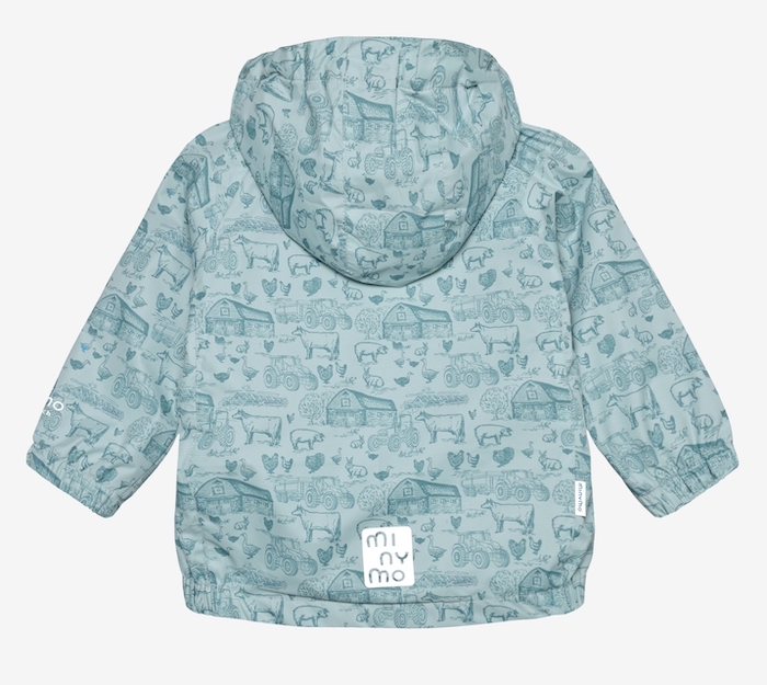 Minymo Baby Sommerjacke in Niagra Mist Blau Farm - Bauernhof Minymo Baby Sommerjacke in Niagra Mist Blau Farm - Bauernhof