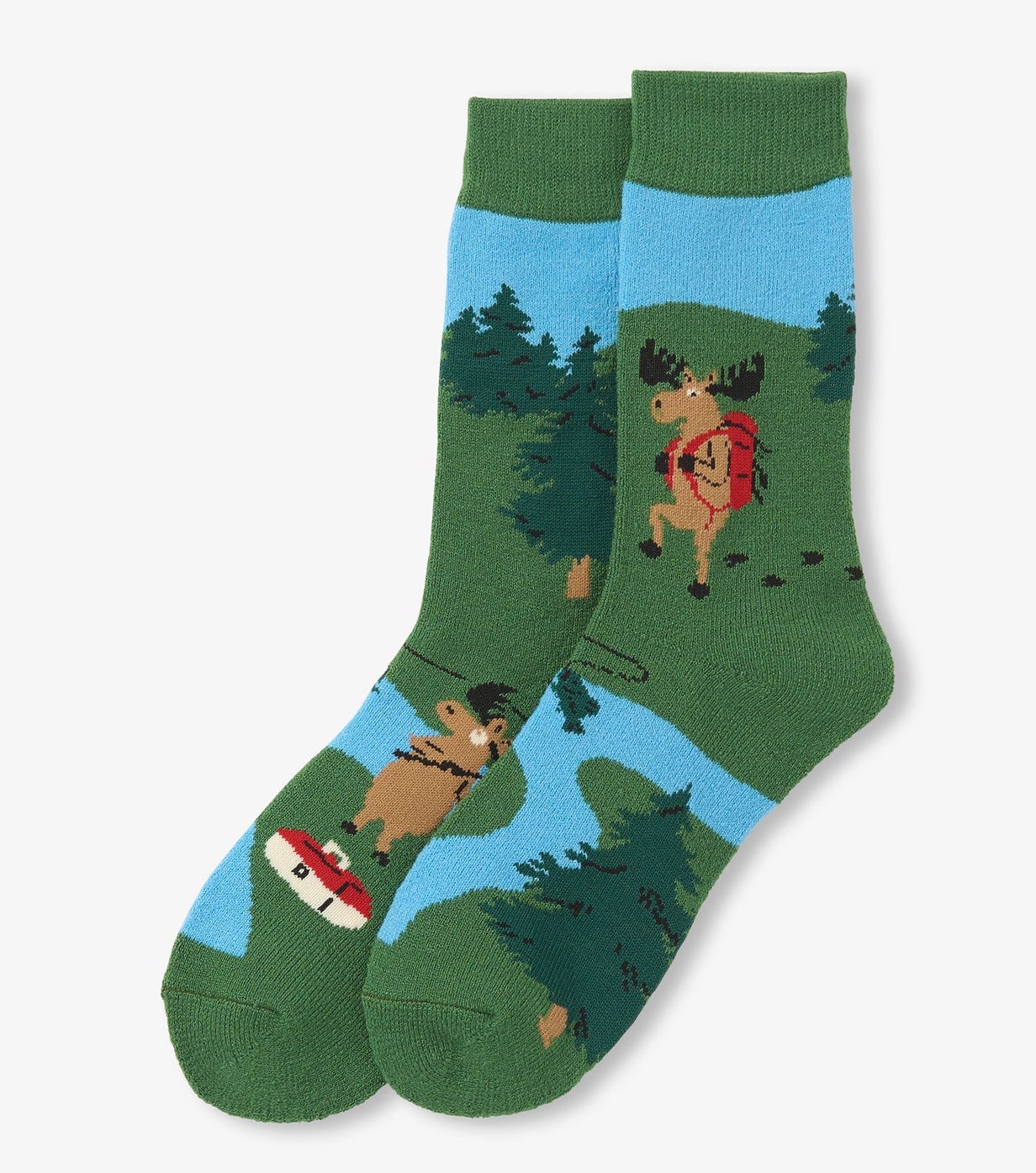 Little Blue House Cozy Socken für Herren - Angeln & Wandern - Hiking & Fishing Moose