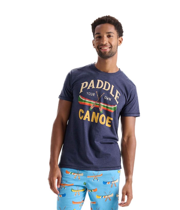 Little Blue House Herren Kurzarm T-Shirt in Navy - Paddle Your Own Canoe
