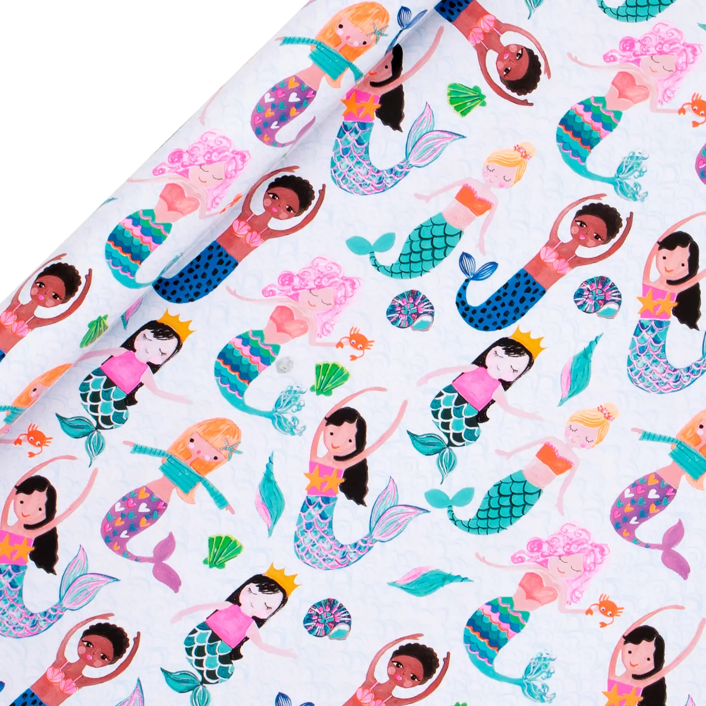 Glick Geschenkpapierrolle Bunte Meerjungfrauen - 2 Meter Glick Geschenkpapierrolle Bunte Meerjungfrauen - 2 Meter
