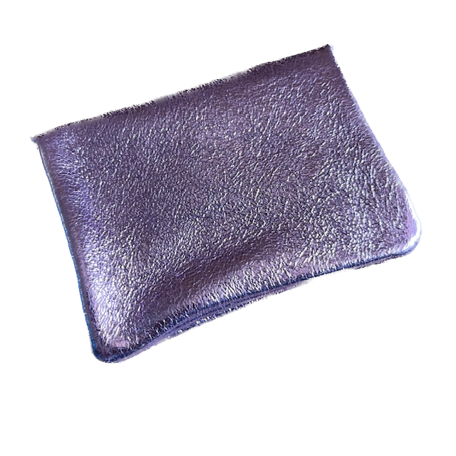 Soft Leder Geldbeutel Flieder Glitzer - Klein 