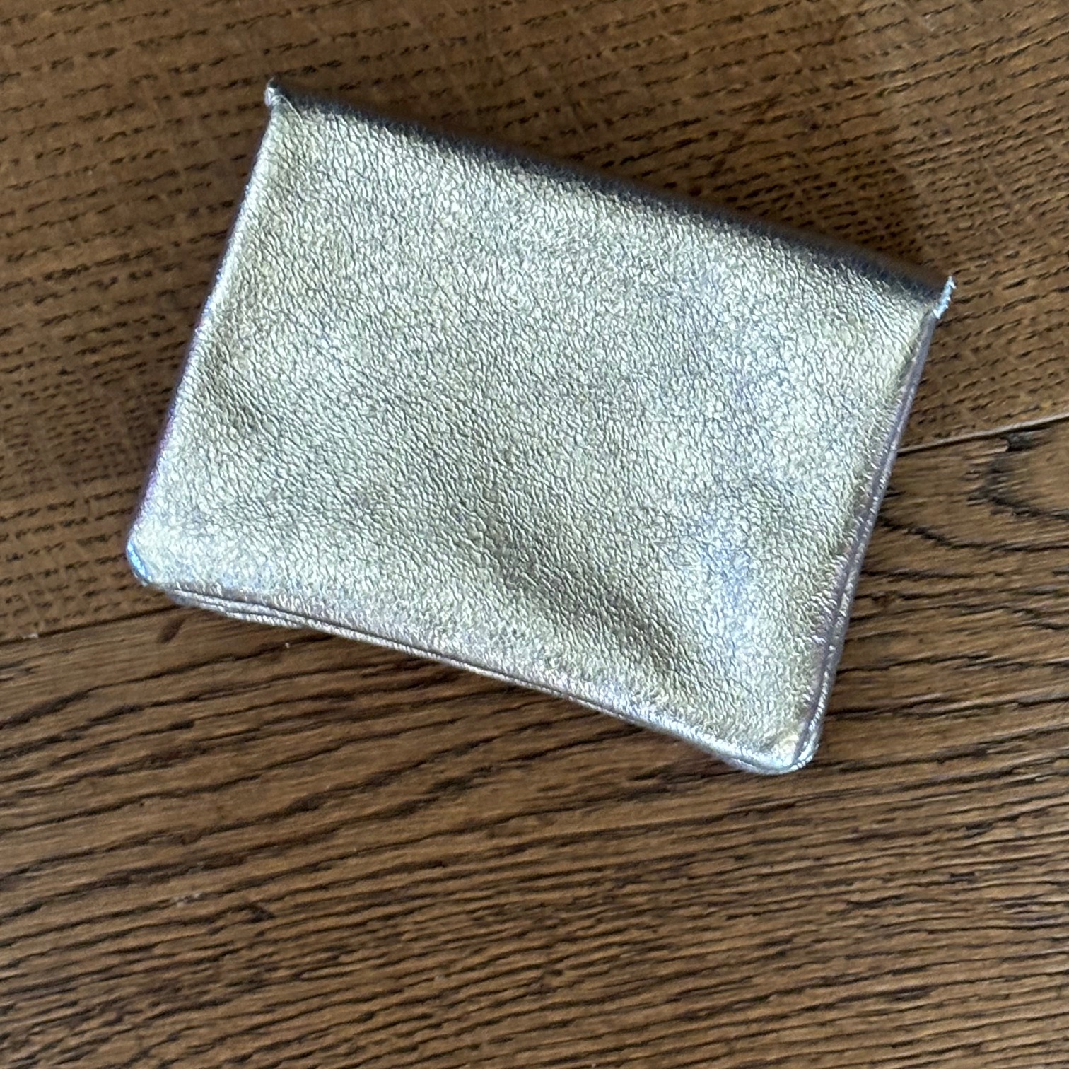 Soft Leder Geldbeutel Silber Glitzer - Klein 