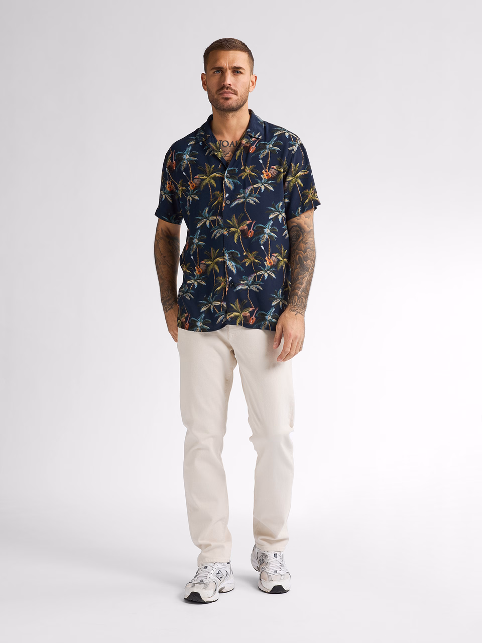 Petrol Industries Hawaii Hemd Seaforest mit All-Over Print in Navy Blau
