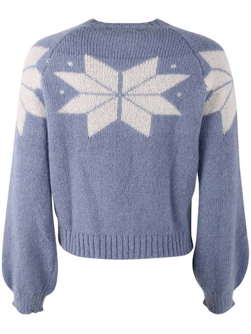 12177-3665-1 Danefae Pullover Danefantastic Flakes Sweater in Hellblau/Weiß - SALE