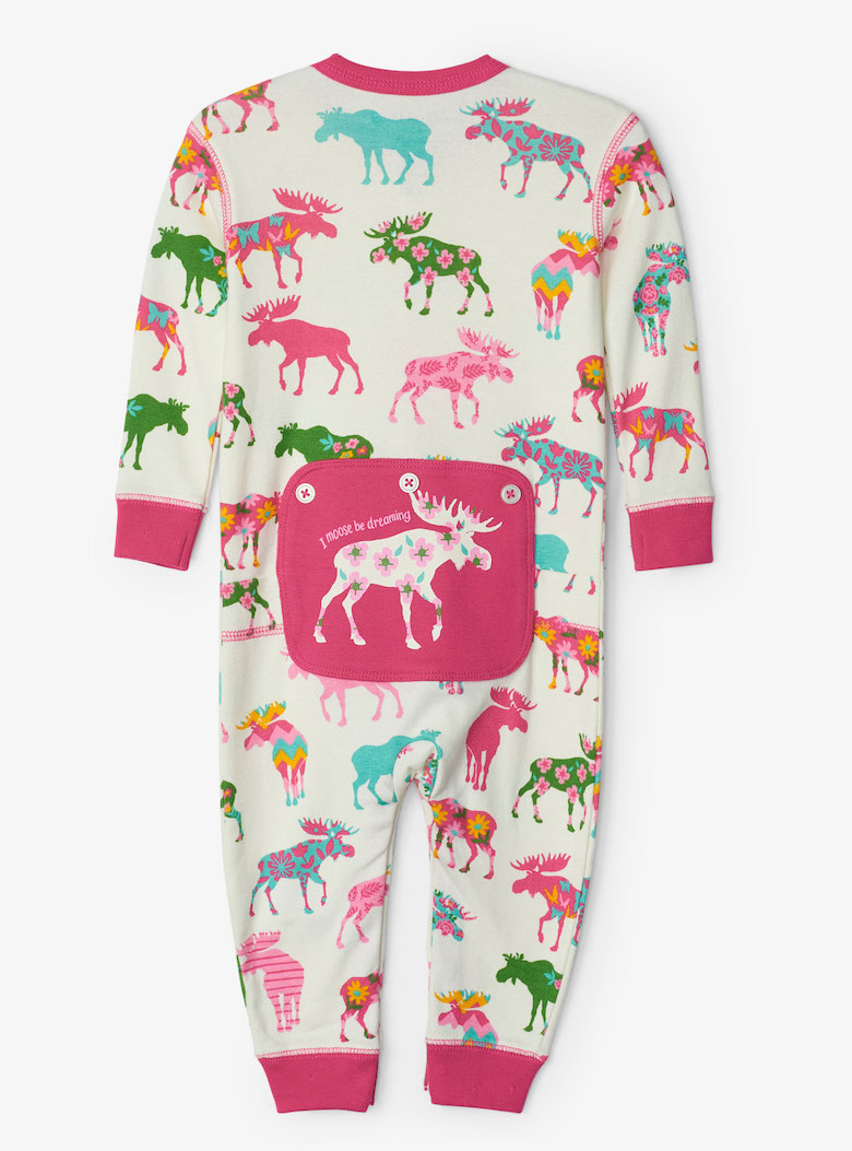 Little Blue House Baby Union Suit Strampler - Patterned Moose - Bunte Elche