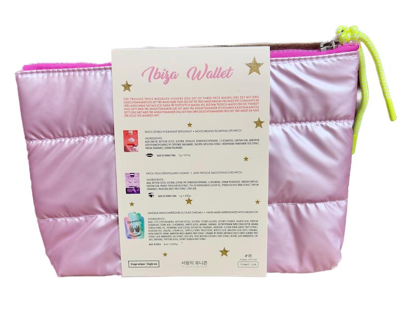 inuwet Ibiza Kosmetik Tasche mit Gesichtsmaske, Augenmaske und Augen Patches