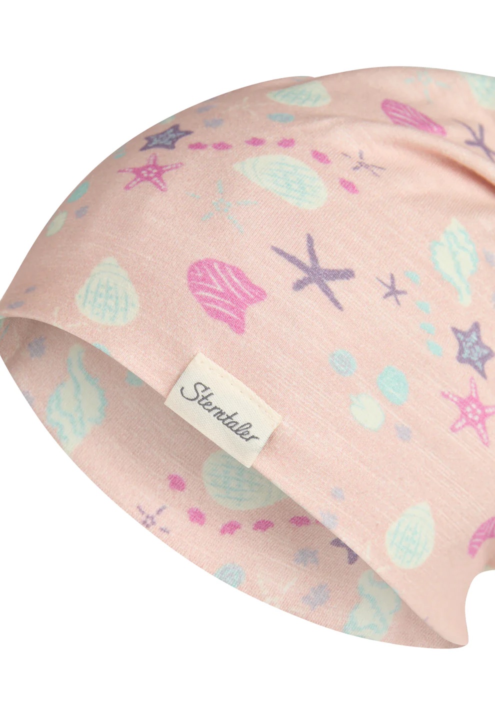 Sterntaler Beanie aus Jersey in Rosa mit Muscheln