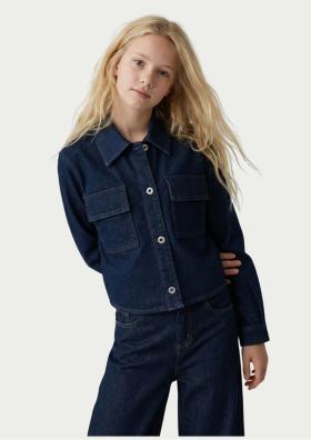 Blue Effect Mädchen Jeansjacke in Dunkelblaues Denim mit Boxy Schnitt Blue Effect Mädchen Jeansjacke in Dunkelblaues Denim mit Boxy Schnitt
