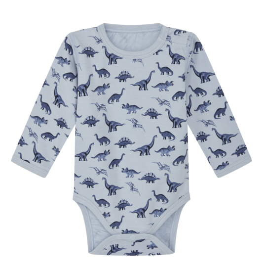 Hust & Claire Baloo Wolle Bambus Body in Cloud Blue - Blau - Dinosaurier Hust & Claire Baloo Wolle Bambus Body in Cloud Blue - Blau - Dinosaurier