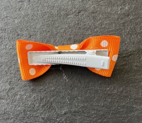 Wowzers Polka Dots Schleifen Clip - Orange Gepunktet- 1 Stück 