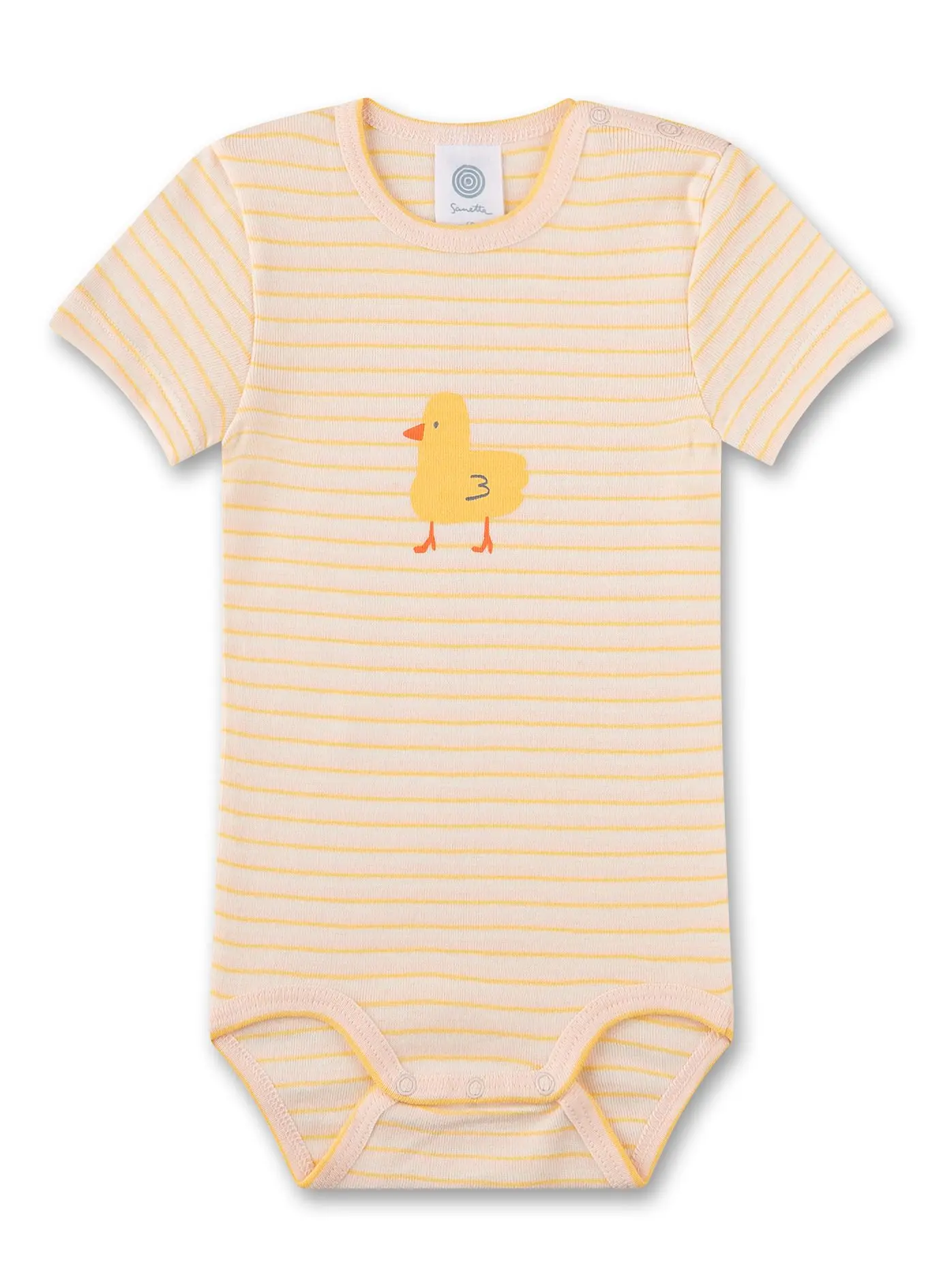 Sanetta Body kurzarm in Rosa/Gelb gestreift - Küken Sanetta Body kurzarm in Rosa/Gelb gestreift - Küken