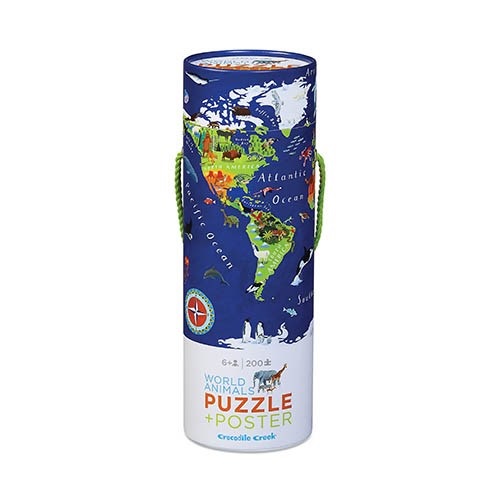 Crocodile Creek Puzzle & Poster Weltkarte - Die Welt - 200 Teile