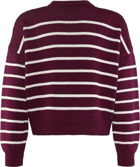 Blue Effect Mädchen Baumwolle Strickpulli - Pullover Bordeaux Rot Gestrefit