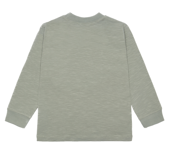 Hust & Claire Anton Langarm Shirt mit Tasche in Seagrass Grün - SALE