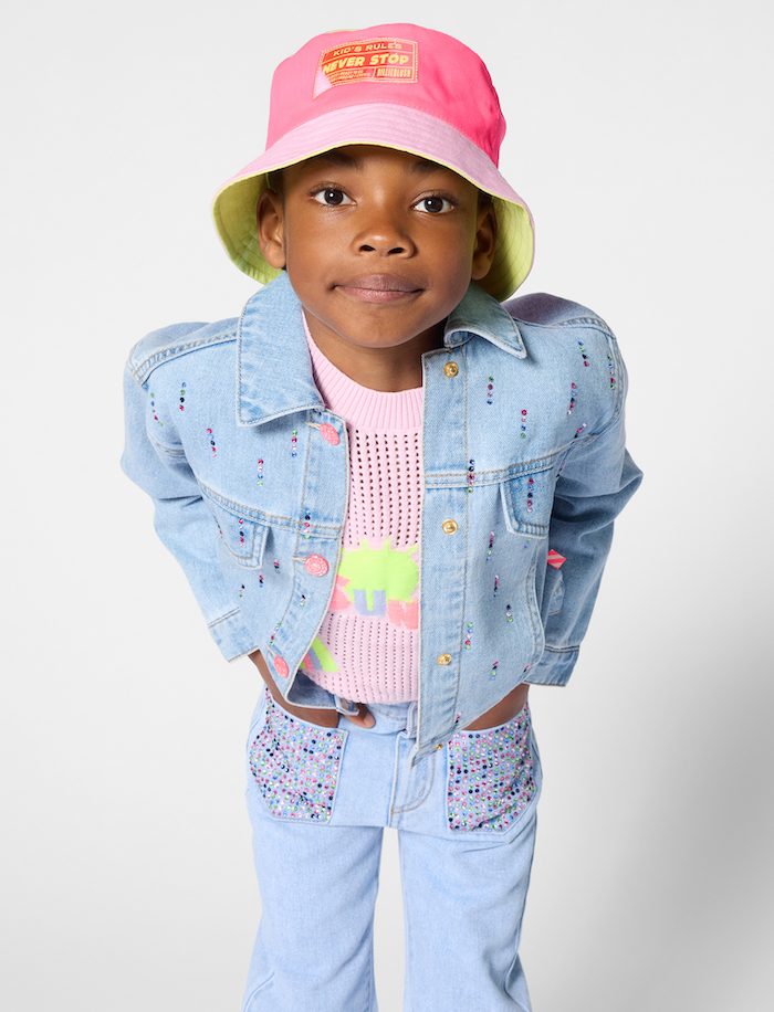 Billieblush Jeansjacke in Denim Blau mit Strass Glitzer-Steine Billieblush Jeansjacke in Denim Blau mit Strass Glitzer-Steine