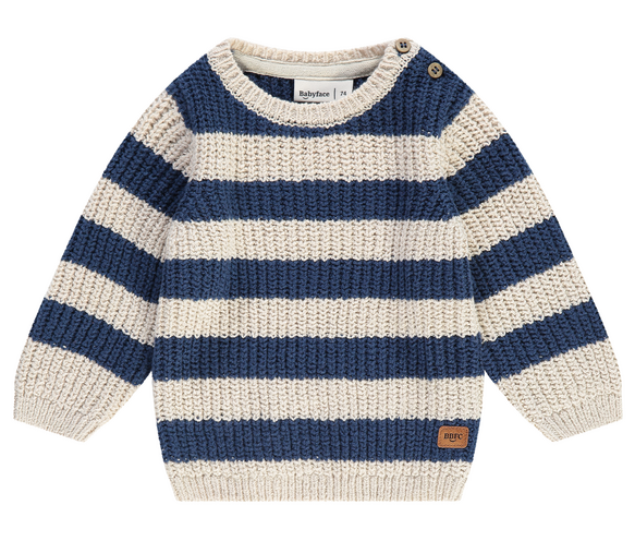 Babyface Strickpulli Pullover Blau Ecru Gestreift - SALE
