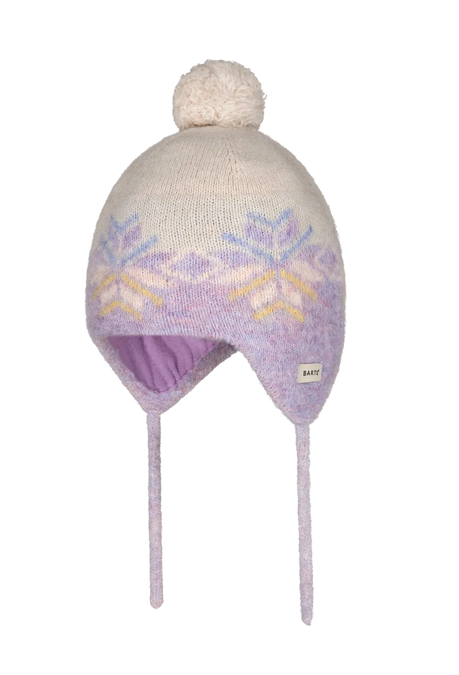 Barts Baby Lorek Earflap Mütze Wintermuster - Lila/Gelb/Blau